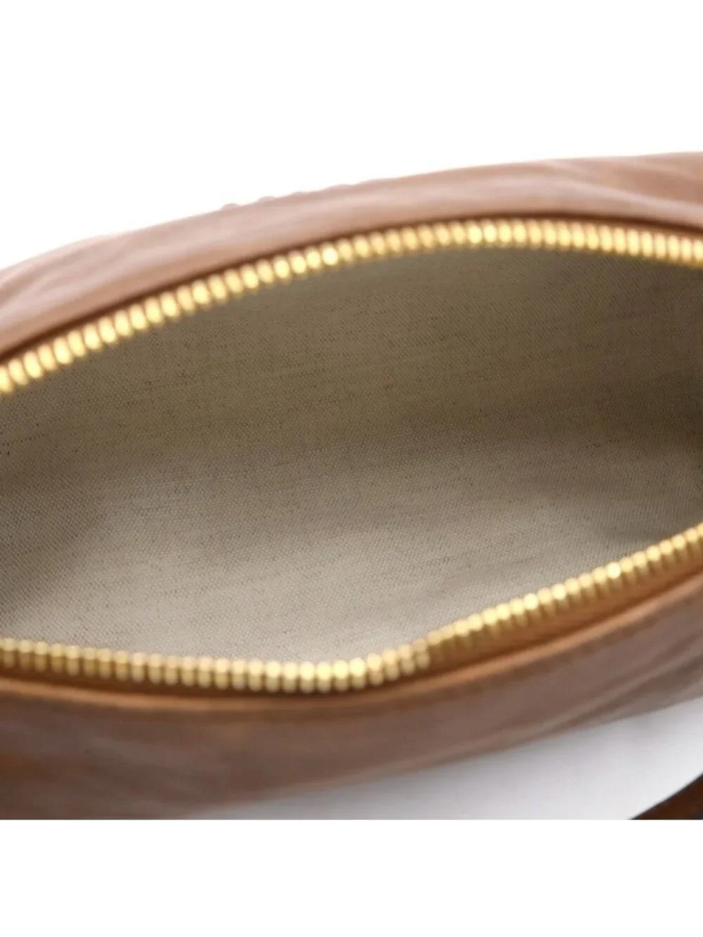 Miu Miu Nappa Leather Pouch Brown